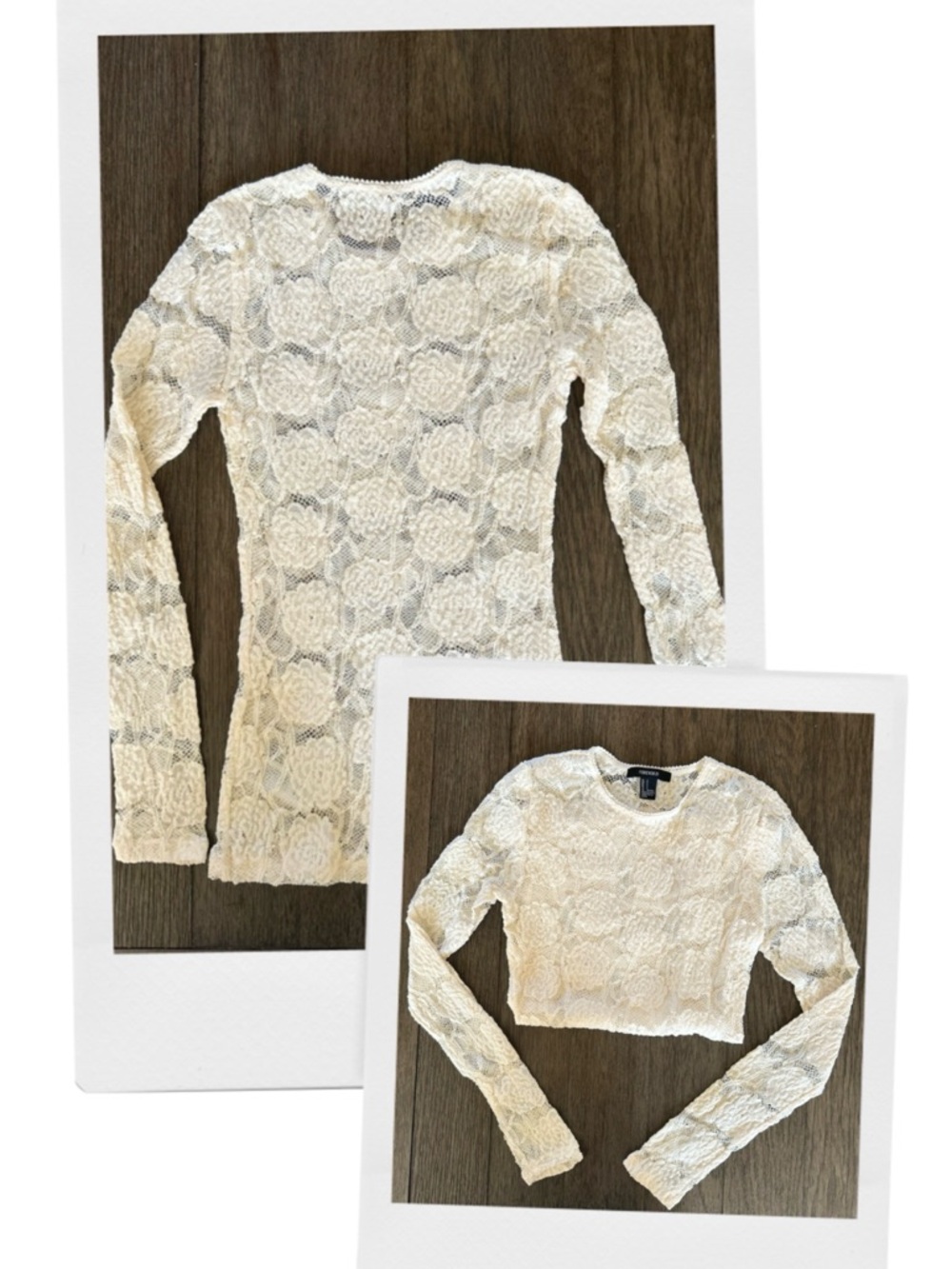 🆕 Forever 21 Ivory Floral Lace Scoop Neck Top • Business or Casual